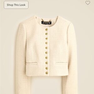 J. Crew Women's Cream Blazer with Gold Buttons